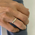 画像をギャラリービューアに読み込む, 14K Yellow Gold 3mm Half Round Light Ring Band Personalized Engraved Wedding Anniversary Promise Friendship
