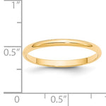 Carregar imagem no visualizador da galeria, 14K Yellow Gold 2mm Half Round Light Ring Band Personalized Engraved Wedding Anniversary Promise Friendship
