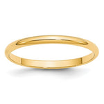 Carregar imagem no visualizador da galeria, 14K Yellow Gold 2mm Half Round Light Ring Band Personalized Engraved Wedding Anniversary Promise Friendship

