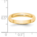 Cargar imagen en el visor de la galería, 14K Yellow Gold 3mm Half Round Light Ring Band Personalized Engraved Wedding Anniversary Promise Friendship
