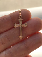 Afbeelding in Gallery-weergave laden, 14k Rose Gold Cross Small Pendant Charm
