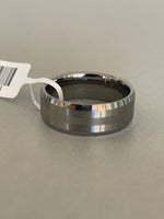 Load image into Gallery viewer, Tungsten Ring Band 8mm Brushed Satin Finish High Polish Center Line Beveled Edge
