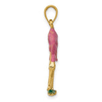 Load image into Gallery viewer, 14k Yellow Gold Enamel Pink Flamingo 3D Pendant Charm
