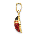 Lade das Bild in den Galerie-Viewer, 14k Yellow Gold Enamel Red Ladybug Pendant Charm

