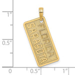 Load image into Gallery viewer, 14k Yellow Gold Sarasota Florida License Plate Travel Vacation Pendant Charm
