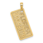 Afbeelding in Gallery-weergave laden, 14k Yellow Gold Sarasota Florida License Plate Travel Vacation Pendant Charm
