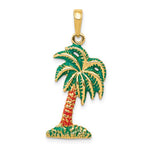 Cargar imagen en el visor de la galería, 14k Yellow Gold Enamel Palm Tree Pendant Charm
