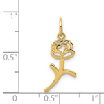 Kép betöltése a galériamegjelenítőbe: 14k Yellow Gold Small Cutout Rose Flower Pendant Charm
