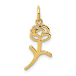 Afbeelding in Gallery-weergave laden, 14k Yellow Gold Small Cutout Rose Flower Pendant Charm
