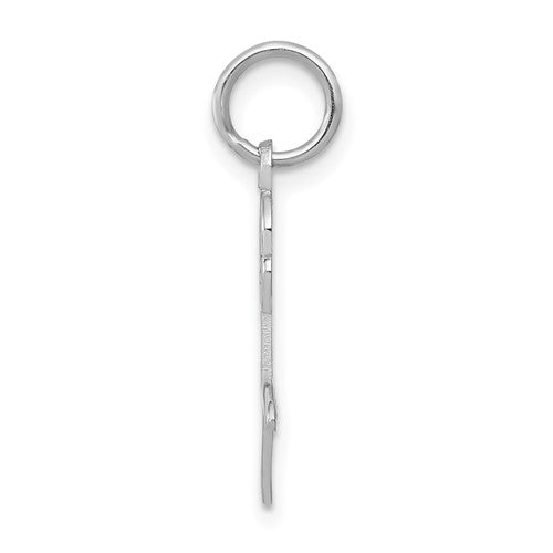 14k White Gold Small Cutout Rose Flower Pendant Charm