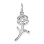 Load image into Gallery viewer, 14k White Gold Small Cutout Rose Flower Pendant Charm
