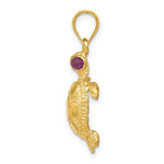 Load image into Gallery viewer, 14k Yellow Gold Genuine Ruby Turtle Pendant Charm
