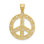 Load image into Gallery viewer, 14k Yellow Gold Peace Sign Symbol Filigree Pendant Charm

