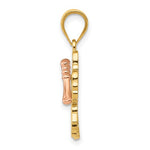Charger l&#39;image dans la galerie, 14k Yellow and Rose Gold  Hibiscus Flower Pendant Charm
