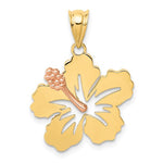 Charger l&#39;image dans la galerie, 14k Yellow and Rose Gold  Hibiscus Flower Pendant Charm
