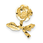Lataa kuva Galleria-katseluun, 14k Yellow Gold Diamond Cut Satin Small Rose Flower Chain Slide Pendant Charm
