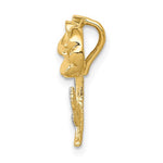 Afbeelding in Gallery-weergave laden, 14k Yellow Gold and White Rhodium Two Tone Rose Flower Chain Slide Pendant Charm
