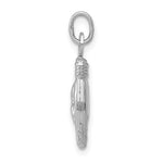 Load image into Gallery viewer, 14k White Gold Rock On Good Luck Hand Sign 3D Pendant Charm
