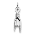 Load image into Gallery viewer, 14k White Gold Rock On Good Luck Hand Sign 3D Pendant Charm
