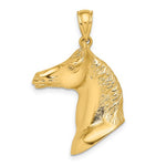 將圖片載入圖庫檢視器 14k Yellow Gold Horse Head Equestrian 3D Pendant Charm
