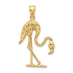 Załaduj obraz do przeglądarki galerii, 14k Yellow Gold Flamingo 3D Pendant Charm
