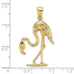 Carregar imagem no visualizador da galeria, 14k Yellow Gold Flamingo 3D Pendant Charm
