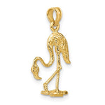 Load image into Gallery viewer, 14k Yellow Gold Flamingo 3D Pendant Charm
