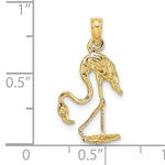 Indlæs billede til gallerivisning 14k Yellow Gold Flamingo 3D Pendant Charm
