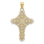 Load image into Gallery viewer, 14k Yellow Gold Enamel Red Filigree Cross Reversible Pendant Charm
