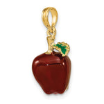 Carregar imagem no visualizador da galeria, 14k Yellow Gold Enamel Red Apple Fruit 3D Pendant Charm
