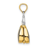Afbeelding in Gallery-weergave laden, 14K Yellow Gold Enamel Black White Handbag Purse 3D Pendant Charm
