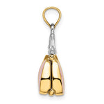 이미지를 갤러리 뷰어에 로드 , 14K Yellow Gold Enamel Pink Handbag Purse 3D Pendant Charm

