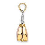Załaduj obraz do przeglądarki galerii, 14K Yellow Gold Enamel Pink Handbag Purse 3D Pendant Charm
