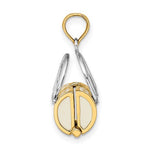 Load image into Gallery viewer, 14K Yellow Gold Enamel White Handbag Purse 3D Pendant Charm
