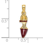 Load image into Gallery viewer, 14K Yellow Gold Enamel High Heel Stiletto Shoe 3D Pendant Charm
