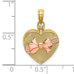 Afbeelding in Gallery-weergave laden, 14K Yellow Rose Gold Enamel Heart Candy Chocolate Box I Love You 3D Pendant Charm
