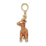 Carregar imagem no visualizador da galeria, 14k Yellow Gold Enamel Reindeer 3D Pendant Charm
