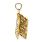 Load image into Gallery viewer, 14k Yellow Gold Enamel Butterfly Flowers Cross Ecclesiastes 3:1 Prayer Book 3D Pendant Charm

