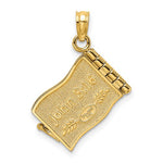 Load image into Gallery viewer, 14k Yellow Gold Enamel Rainbow Peace Dove John 3:16 Book 3D Pendant Charm
