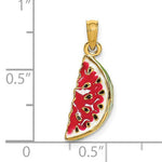 Load image into Gallery viewer, 14k Yellow Gold Enamel Watermelon 3D Pendant Charm
