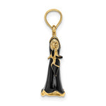 Afbeelding in Gallery-weergave laden, 14K Yellow Gold Enamel Black Dress High Heel Shoe 3D Pendant Charm
