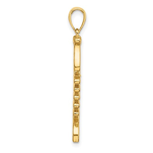 Kép betöltése a galériamegjelenítőbe: 14k yellow gold enamel green fish bone 3d pendant charm