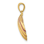 Load image into Gallery viewer, 14k Yellow Gold Enamel Pink Seashell Scallop Shell Clamshell Pendant Charm
