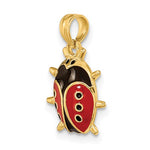Afbeelding in Gallery-weergave laden, 14k Yellow Gold Enamel Red Ladybug 3D Pendant Charm
