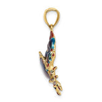 Carica l&#39;immagine nel visualizzatore di Gallery, 14k Yellow Gold Enamel Blue Crab Pendant Charm
