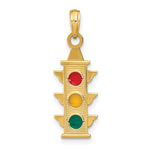Afbeelding in Gallery-weergave laden, 14k Yellow Gold Enamel Street Traffic Signal Light Pendant Charm

