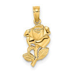 Afbeelding in Gallery-weergave laden, 14k Yellow Gold Small Rose Flower Pendant Charm
