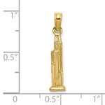 Φόρτωση εικόνας στο εργαλείο προβολής Συλλογής, 14k Yellow Gold Chicago Illinois Willis Tower 3D Pendant Charm
