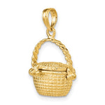 將圖片載入圖庫檢視器 14k Yellow Gold Nantucket Basket 3D Pendant Charm
