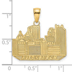 Kép betöltése a galériamegjelenítőbe: 14k Yellow Gold Pittsburgh Pennsylvania Skyline Pendant Charm
